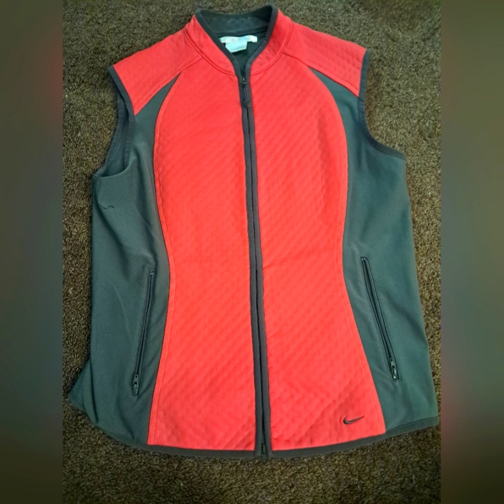 Nike Golf Women's Sphere Thermal Zip-Up Vest - Size Large (12-14) - Pink & Gray